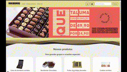 E-commerce online: Loja de chocolate